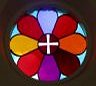 This beautiful window was renewed when the church was refurbished.